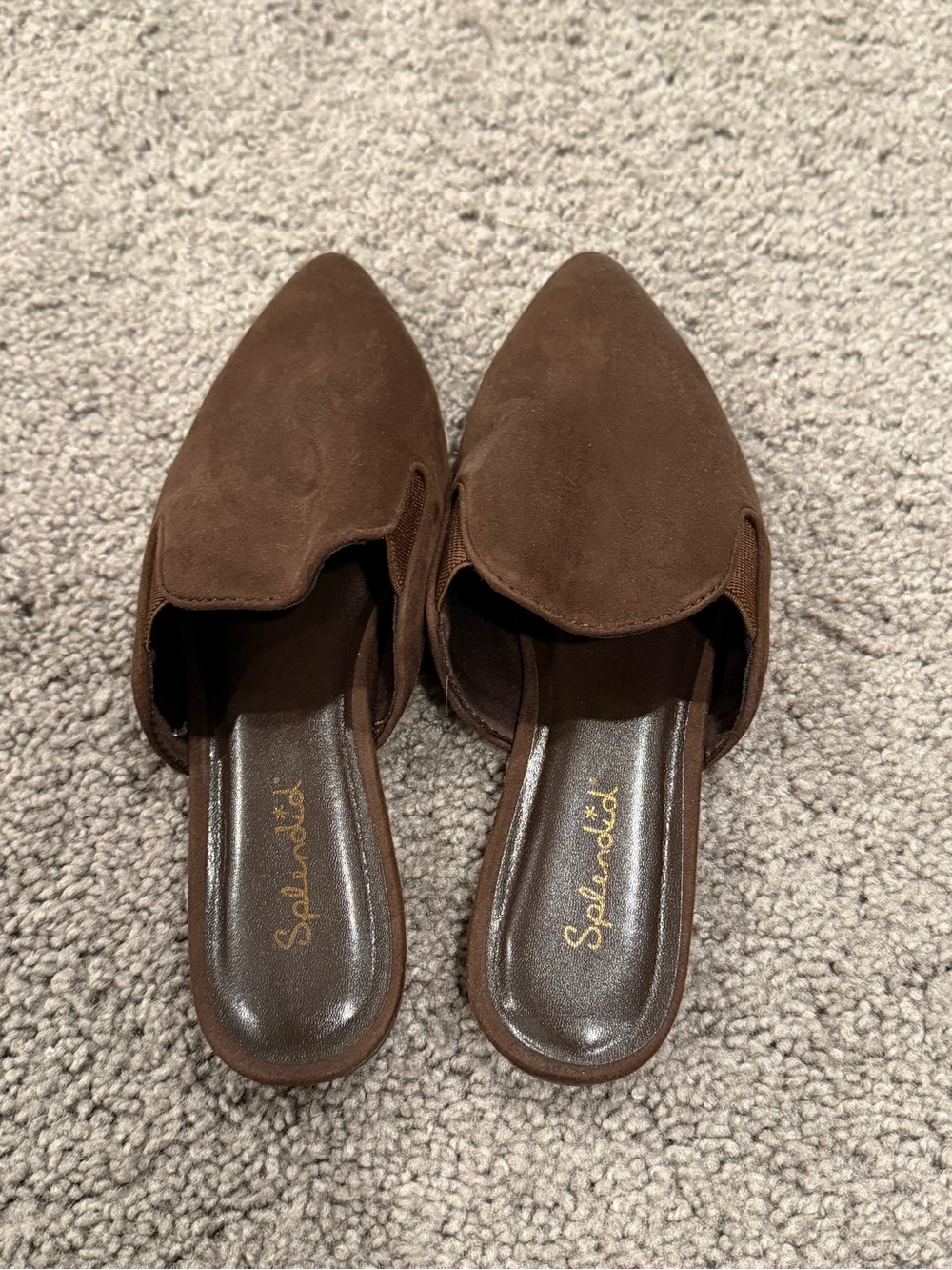 Splendid Women's Brown Suede Pointed-Toe Slide Mules size 6.5 women’s